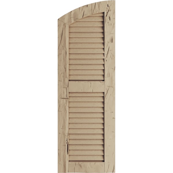 Timberthane Hand Hewn 2 Equal Louver W/Elliptical Top Faux Wood Shutters, 18W X 72H (66 Low Side)